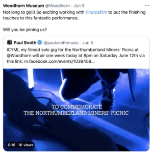 Tweet Regarding Miners Picnic By Paul Smith From Maximo Park And Woodhorn Museum - Turps Film