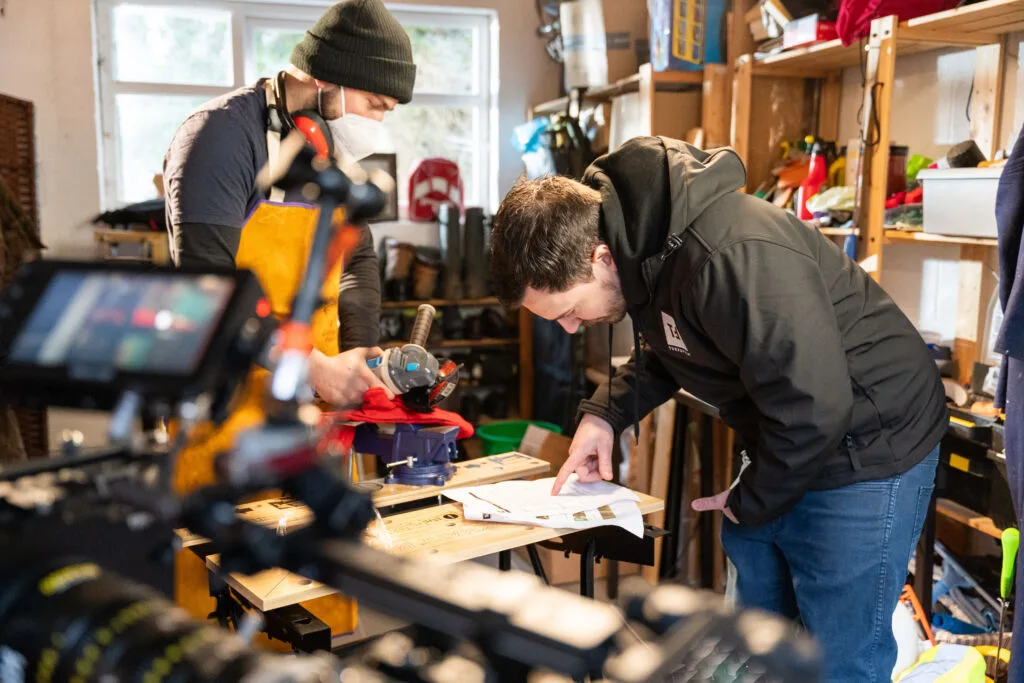Turps Film Crew Prep For A Manufacturing Video Production For Norton Expert Sustainable Discs