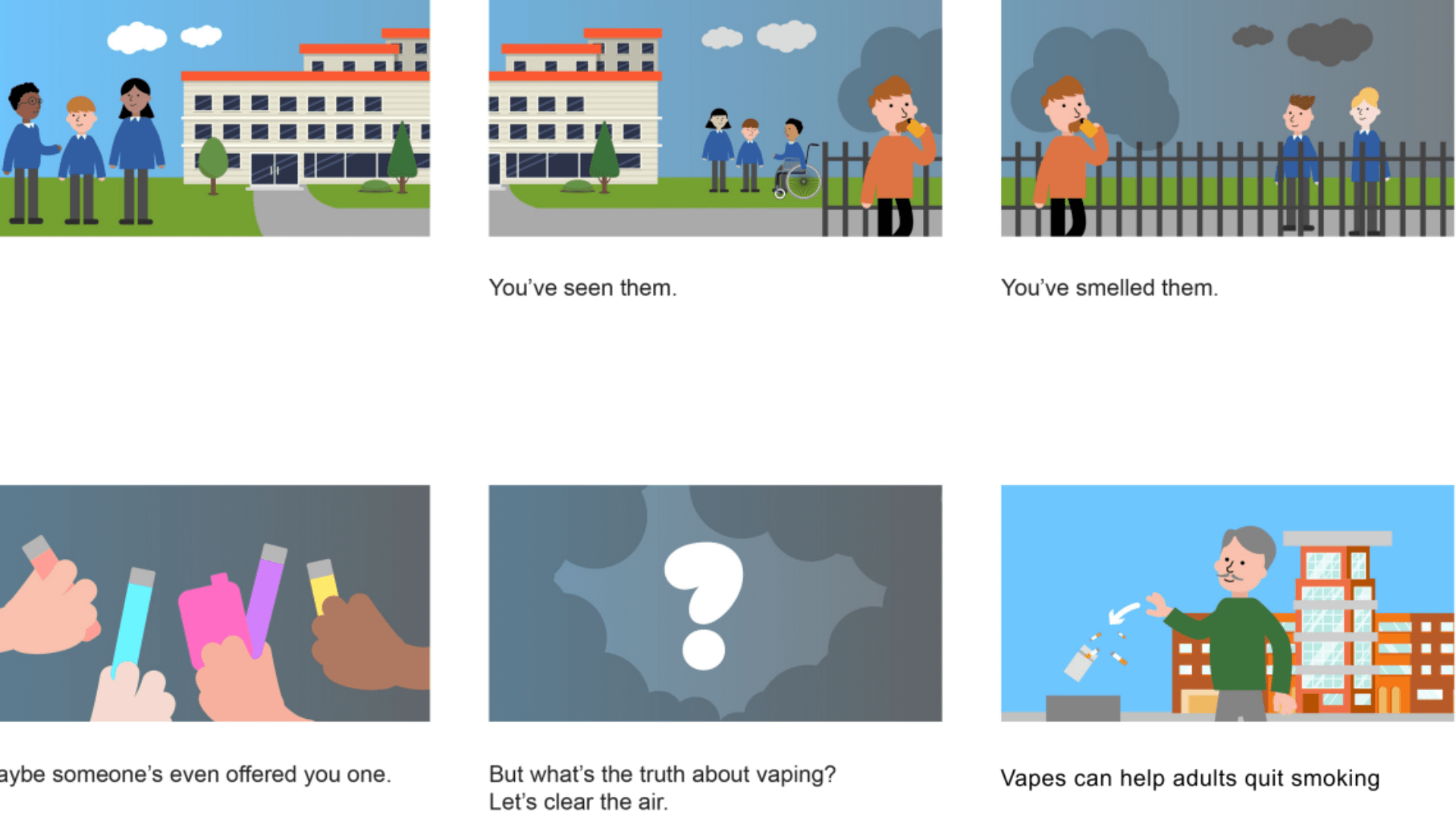 Storyboard Intro For Public Health Sunderland Vaping Animation