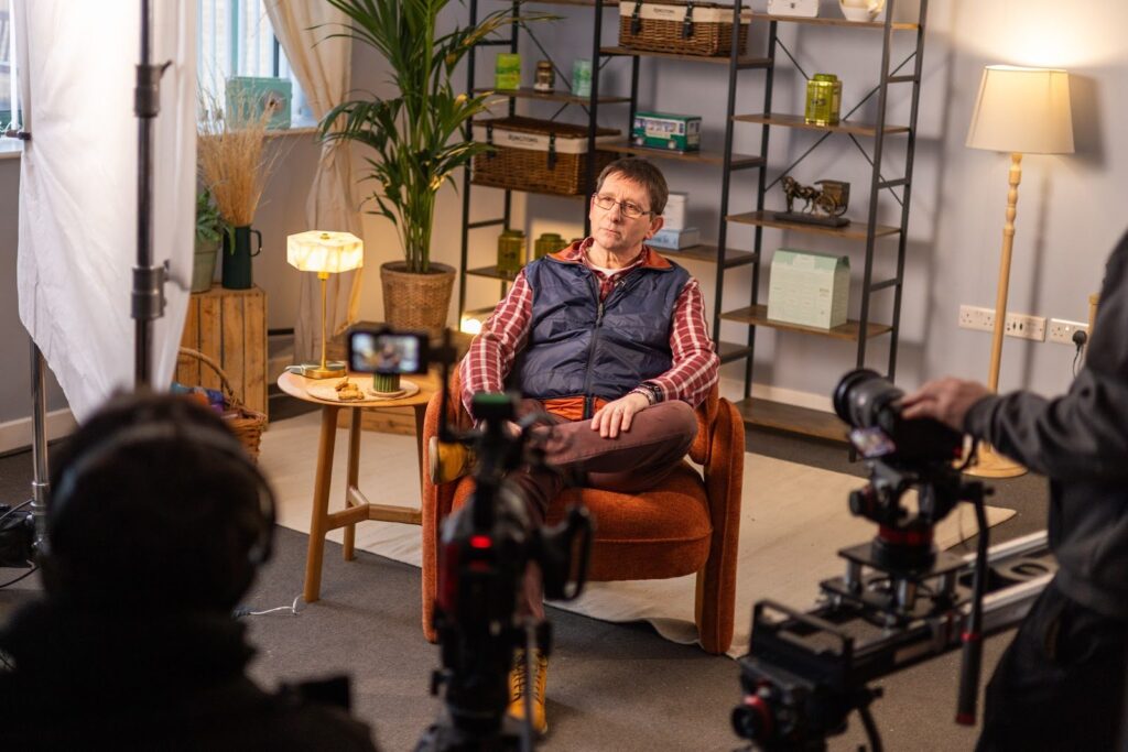 A Turps Film interview set-up with cameras in a customer's home